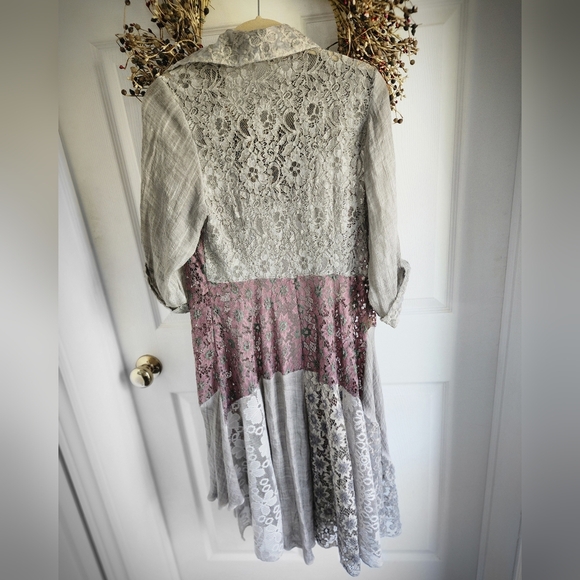 Artsy Eclectic Minkas Lace Duster Sz Small - Picture 11 of 14